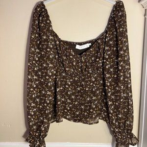 ASTR Ditsy Blouse Top